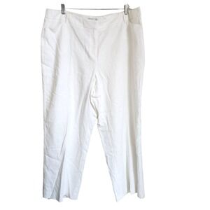 Women‎ Cato Est 1946 Classic White Linen Trouser Pants Sz 24W Wide Leg Lined NWT